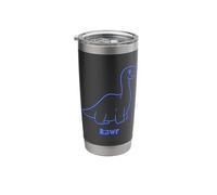Simple Blue Dino Outline Rawr Dinosaur Stainless Steel Insulated Tumbler