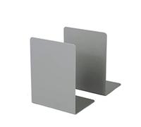 Simple Bookends 1 Pair Metal Bookends Organizer Desktop Office Home Book Shelf Storage Holder Ends Stand Book Stoppers for Home(Grey)