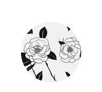 Simple Camellia Pattern Car Air Fresheners 4 Pcs Round Shape Hanging Aromatherapy Tablets Scented Fresheners For Bedroom Bathroom