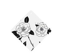 Simple Camellia Pattern Car Air Fresheners 6 Pcs Square Hanging Aromatherapy Tablets Scented Fresheners For Bedroom Bathroom