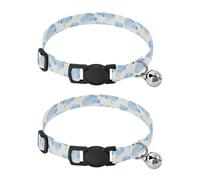 Simple Cartoon Cloud and Lightning Illustration Puppy Collars Release Buckle Girl and Boy Collar 2 Packs