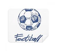 Simple Cartoon Football Blue Pattern Phone Screen Cleaner Glasses Cleaning Cloth 2pcs Suede Fabric