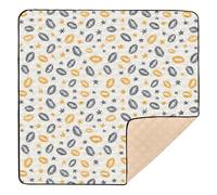 Simple Cartoon Rugby Pattern Baby Play Mat for Floor, 50x50 inch Playpen Mat,Thicken Soft Non-Slip Tummy Time Mat for Toddlers and Infants