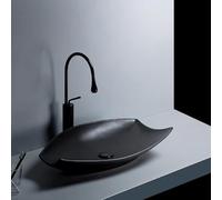 Simple Ceramic Bathroom Sink, Above Counter Basin Single Basin Creative Art Wash Basin Irregular Console Sinks Vanity for Apartment Balcony Hotel
