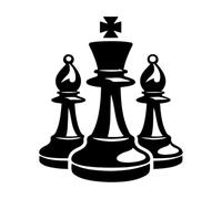 Simple Chess Club Logo Lettering Decals 42x48.6cm Car Body Decoration Black