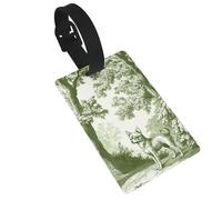 Simple Chihuahua in Moss-Green Forest Luggage Tags Name Id Label Suitcase Tags, Ideal for Travel Cruise Backpacks Bag