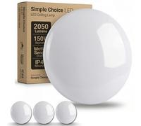 Simple Choice LED Ceiling Lamp- Light Warm and Neutral White- 2050LM,150W Equivalent 24W,Ø 36cm with Motion Sensor for Living Room Bedroom Kitchen Bathroom Hallway Office (3PCS)