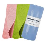 Simple Choice Microfiber Cleaning Cloth Roll - 150 Tear-Away Sheets, 100+ Washes Reusable Towels, Super Absorbent, Lint-Free Paper Towel Alternative for Kitchen, Home & Car (3 Rolls)