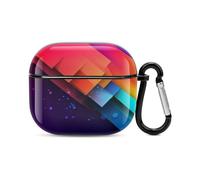 Simple Colorful Bluetooth Earbuds Case Cover Full Body Shockproof Protection Hard Case Support Wireless Charging with Keychain Personalized Gift for AirPods 3