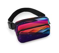 Simple Colorful Fanny Pack Belt Bag with Adjustable Strap Fashion Waist Bag for Outdoor Sports Hiking, white, 20x13cm, Full Printed Waist Bag