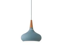 Simple Colorful Metal Pendant Lamp Shade, E27 Light Source Single Head, Ceiling Hanging Light Decorative Lighting Fixtures for Restaurants Clubs (Blue 36cm)
