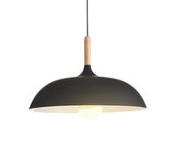 Simple Colorful Metal Wood Pendant Lighting - Aluminum Industrial Style Rustic Pendant Light, Modern Farmhouse Minimalist Pendant Lamp for Kitchen Island, Dining Room, Bedroom