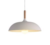 Simple Colorful Metal Wood Pendant Lighting - Aluminum Industrial Style Rustic Pendant Light, Modern Farmhouse Minimalist Pendant Lamp for Kitchen Island, Dining Room, Bedroom