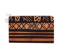 Simple Colorful Stars Coin Purse Canvas Wallet Cute Change Purse Small Storage Bag with Zipper, African Mud Cloth Tribal, One Size, Flowers and Animals