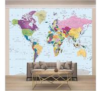 Simple Colourful World Map Art 3D Wallpaper Luxury Home Dining Decor Paste Sofa Living Room The Wall For Bedroom Mural-430cm×300cm