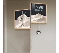 Simple Corner Creative Clock Decoration Wall, Double-Sided Corner Wall Clock, Mountain Scenery Walls Mounted Angle Clocks, Creative Double-Sided Clocks Walls Lamp (A Large)