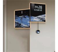 Simple Corner Creative Clock Decoration Wall, Double-Sided Corner Wall Clock, Mountain Scenery Walls Mounted Angle Clocks, Creative Double-Sided Clocks Walls Lamp (B Medium)