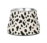 Simple Cow-Print Pattern Vector Illustration on A White Background Raised Pets Food Bowls Elevated Stainless Steel Pets Water Bowl for Loving Pet Whisker Relief