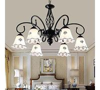 Simple Creative Art Lighting,for Living Room Bedroom Dining Room Light,E27 Style Idyllic,European Style Mediterranean Iron Art Glass -Rice White 66 * 43cm
