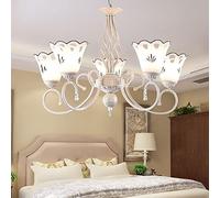 Simple Creative Art Lighting,for Living Room Bedroom Dining Room Light,E27 Style Idyllic,European Style Mediterranean Iron Art Glass -Rice White 66 * 43cm