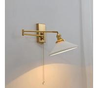Simple Creative Rocker with Ceramic Shade d Wall Mounted Lamp with Pull Switch Hardwired Wall Light Fixtures Bedroom Bedside House Reading Living Room Home Hallway Dinning