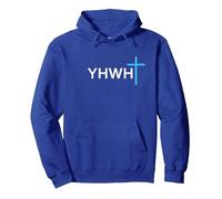 Simple Cross YHWH Yahweh Christian Jesus Name Pullover Hoodie, Adult Unisex, Royal Blue, Large