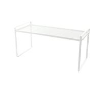 Simple Cupboard Storage Organiser Shelf,Kitchen Countertop Spice Organizer Metal Rack,Office Desktop Shelf for Kitchen Bathroom-Heighten-L-White