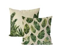 Simple Cushion Covers 40cmx40cm 2 Pack Outdoor Cushions Waterproof Decorative Throw Pillow Covers Leaf Pillowcases with Invisible Zipper, Indoor Sofa Bed Outdoor Garden Patio Spring Home Decor B4-72