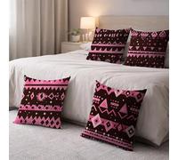 Simple Cushion Covers 55 x 55, Combination Pillow Cases 4 Pack, Sofa Bed Decor Cushion Covers 55 x 55 cm with Invisible Zipper Heat Absorbing Breathable for All-Season Who Sweat Easily Gifts BZTH-5137