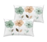 Simple Cushion Covers 60x80 cm Large Cushions Flower Waterproof Velvet Throw Pillow Covers with Invisible Zipper, Garden Bench Patio Bedroom Sofa Bed Decorations, Set of 2（No pillow core） 1B-756