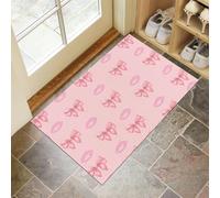 Simple Cute Door Mats 60 X 90 Cm, Bow Lipswashable Indoor Doormat Non-Slip, Dirt Trapper Front Door Mat Inside, Super Absorbent Entrance Rug For Entryway,Pink