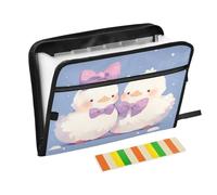 Simple Cute Ducks Purple Expanding File Pocket 13 Pockets A4 Letter Size with Zipper Closure for Office Document Organizer carpeta de