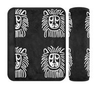 Simple Cute Lion Faces Black car seat Neck Strap Covers,Protects Your Neck and Shoulders,seat Belt Covers for Women for Truck Airplane Most Cars forro para cinturon de seguridad 2