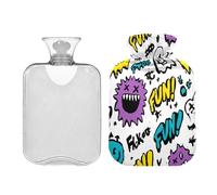 Simple Cute Monsters hot Waterbottle with Soft Cover 2L Warm Compress for Sore Muscle Sore Muscle bolsas de agua Caliente para Dolores