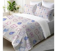 Simple Cute Pet Drawings Super King Hypoallergenic Duvet Cover 260x220cm