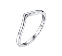Simple Cute Sterling Silver Wishbone Ring for Women Grils Love/Lucky Statement Promise Engagement Wedding Eternity Ring Stackbale, Gift for Mom/Wife/Daughter Size8
