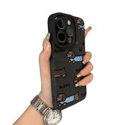 Simple Dachshund all-inclusive mobile phone case suitable for iPhone15promax/16pro14/13/12/xr black