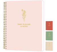 Simple Daily Planner Undated & To Do List Notebook: With Hourly Schedule - 6.5x9.25" Blush Pink - Aesthetic Spiral Note book for Work and Life Tasks - Day & Hour Agenda, Organizer Notepad Journal