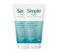 Simple Daily Skin Detox Clear Pore Scrub 150ml, 20 Pack | Face Exfoliator for Oily Skin | Removes Dirt, Oil & Dead Cells | Clears Blackheads & Pores | Gentle Daily Scrub for Smoother, Clearer Skin