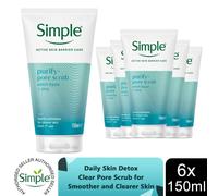 Daily Skin Detox 'Pore Scrub', 6pk x 150ml Simple White One Size