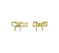 Simple Dainty Bow Ribbon Cartilage Ear Cuffs Clip Wrap Helix Earrings Pair Non Pierced Ear Gold Plated.925 Sterling Silver