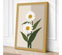 Simple Daisies Botanical Canvas Wall Art Print 24x16 Inch (61 x 41 cm)