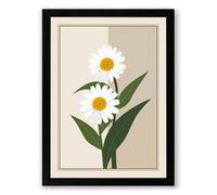 Simple Daisies Botanical Framed Wall Art Print A3 (42×29.7cm) Black, Wall Decor for Living Room, Bedroom, Office & Home, Ready to Hang, Art Gift