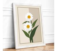 Simple Daisies Botanical Framed Wall Art Print A3 White