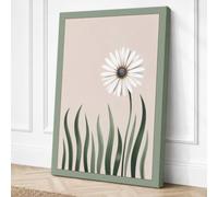 Simple Daisy Botanical Canvas Wall Art Print 18x12 Inch