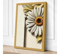 Simple Daisy Botanical Canvas Wall Art Print 24x16 Inch