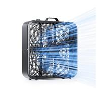 Simple Deluxe 20” Box Fan, 3-Speed Cooling Floor Fan with Aerodynamic Shaped Fan Blades, Convenient Carry Handle and Safety Grills, Black