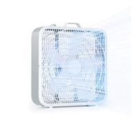 Simple Deluxe 20” Box Floor Fan, 3-Speed Cooling Fan with Aerodynamic Shaped Fan Blades, Convenient Carry Handle and Safety Grills, White