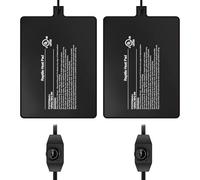 Simple Deluxe 6X8 Inch 8W Reptile Heating Pad with Temperature Adjustable Knob Under Tank Terrarium Heating Mat for Turtles, Lizards, Frogs, and Other Reptiles, 2 Pack