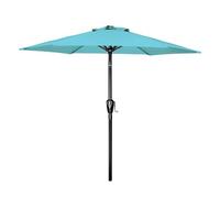 Simple Deluxe 7.5' Patio Umbrella Outdoor Table Market Yard Umbrella with Push Button Tilt/Crank, 6 Sturdy Ribs for Garden, Deck, Backyard, Pool, Turquoise